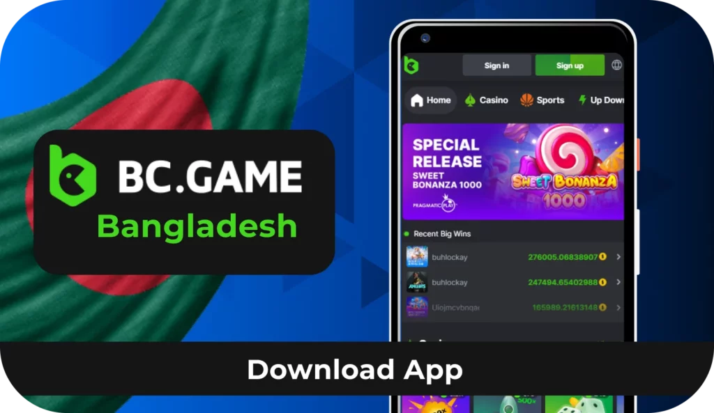 Download BC.Game on your mobile device in Bangladesh