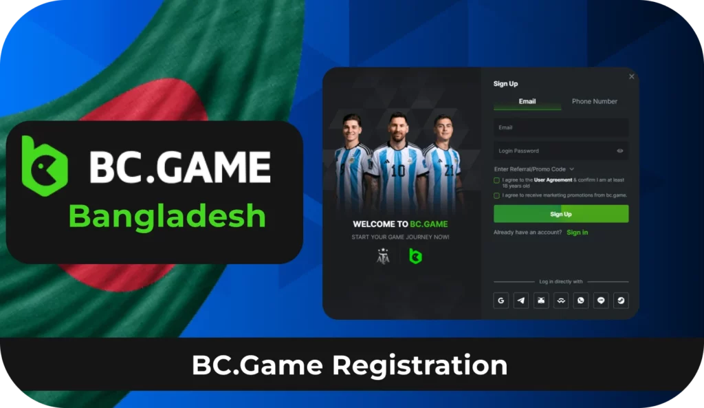 Seamless regiatration on BC.Game in Bangladesh