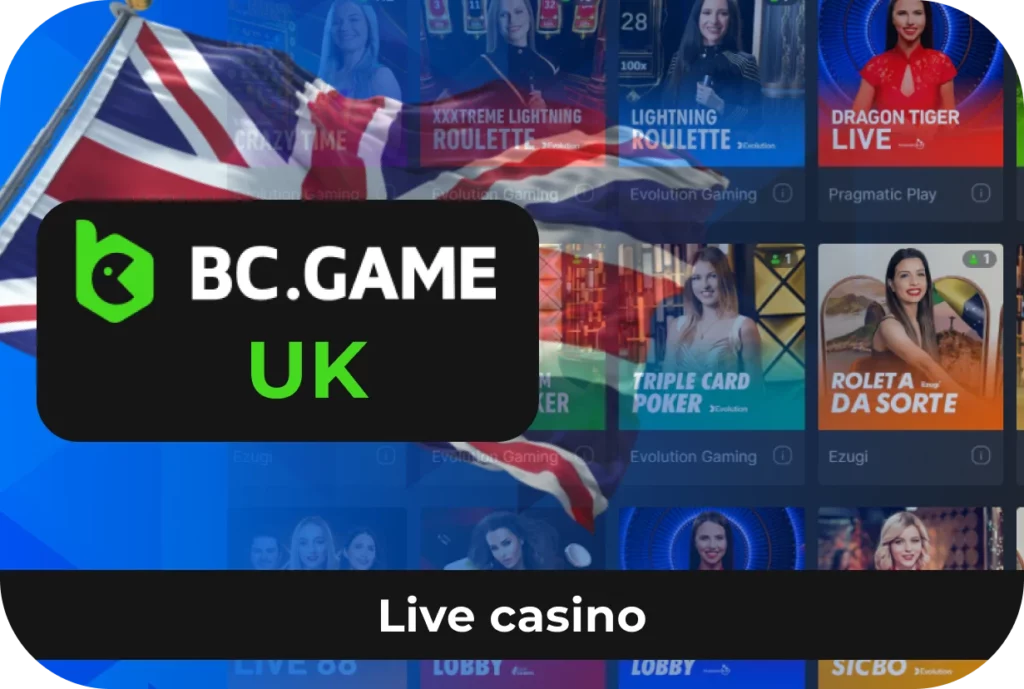 Play live casino games at BC Game UK