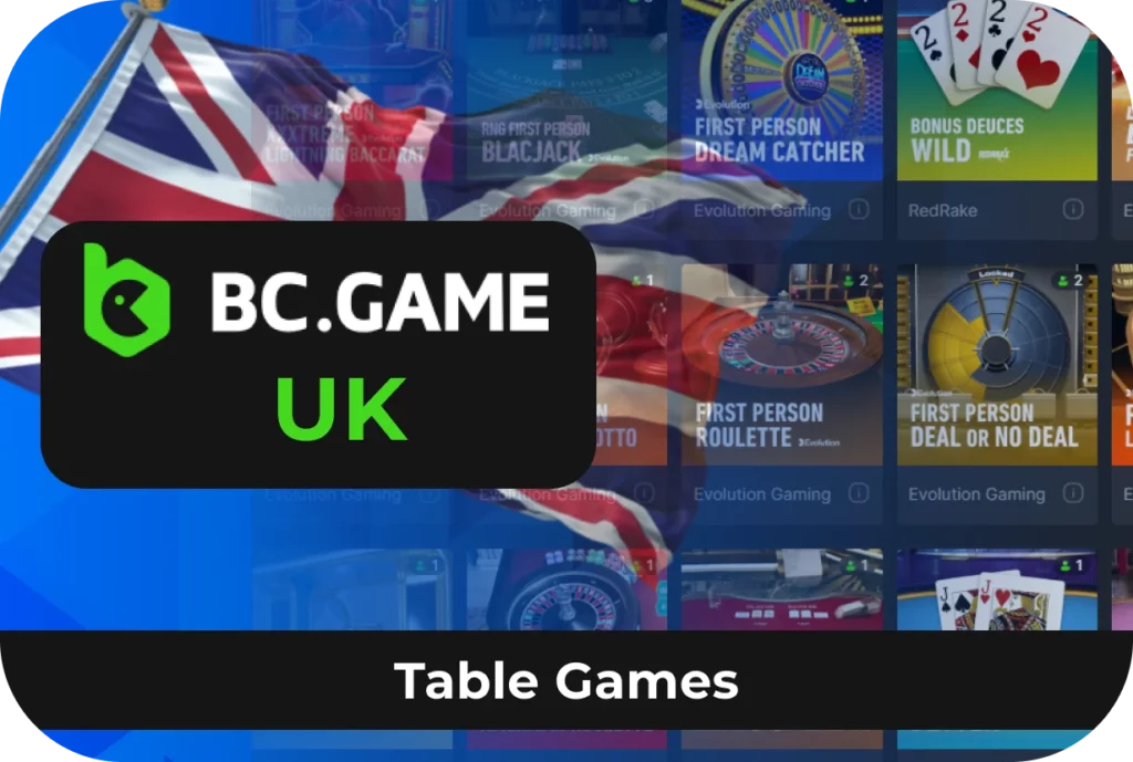 Play Table games at BC Game UK